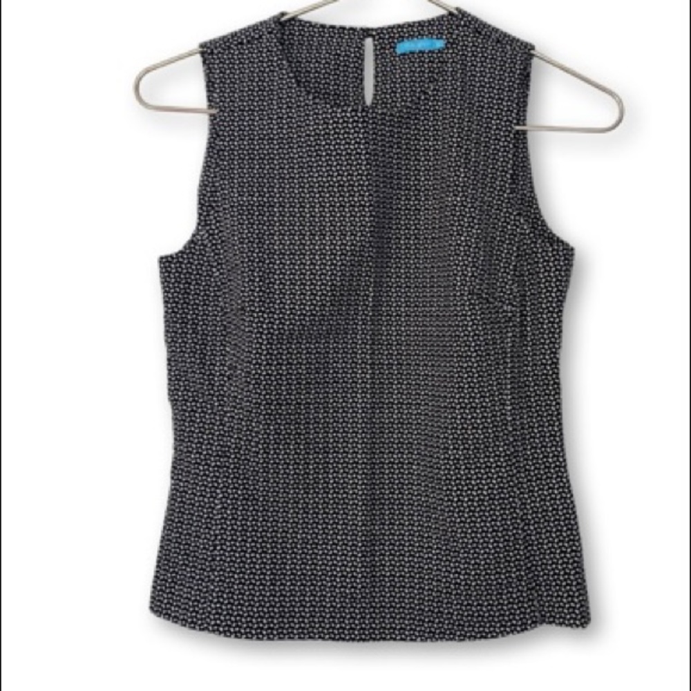 J. McLaughlin Sleeveless Knit Top Black White